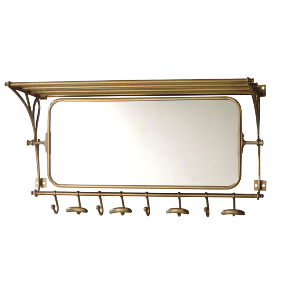 Porte manteau miroir laiton